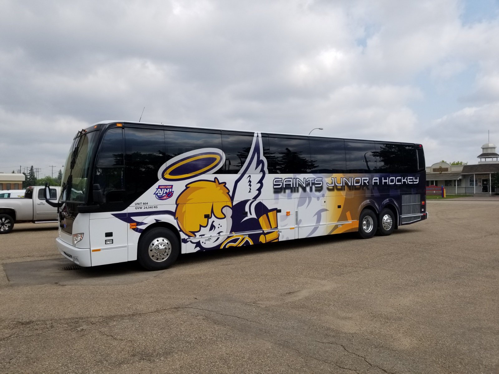 AJHL Spruce Grove Saints - Silent Rides Charter Tour Bus Graphics Wrap