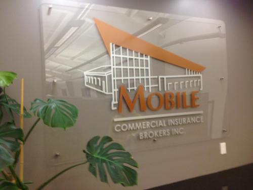 Mobile Commercial Insurance - business waiting room wall sign 